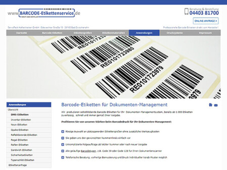 Barcode-Etikettenservice
