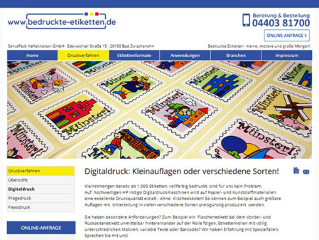 Digitaldruck-Etiketten