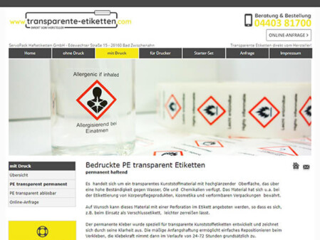 Bedruckte PE Etiketten
